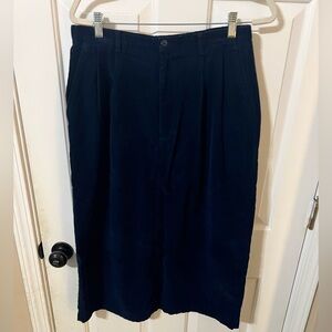 Lands' End Dark Blue Midi Skirt